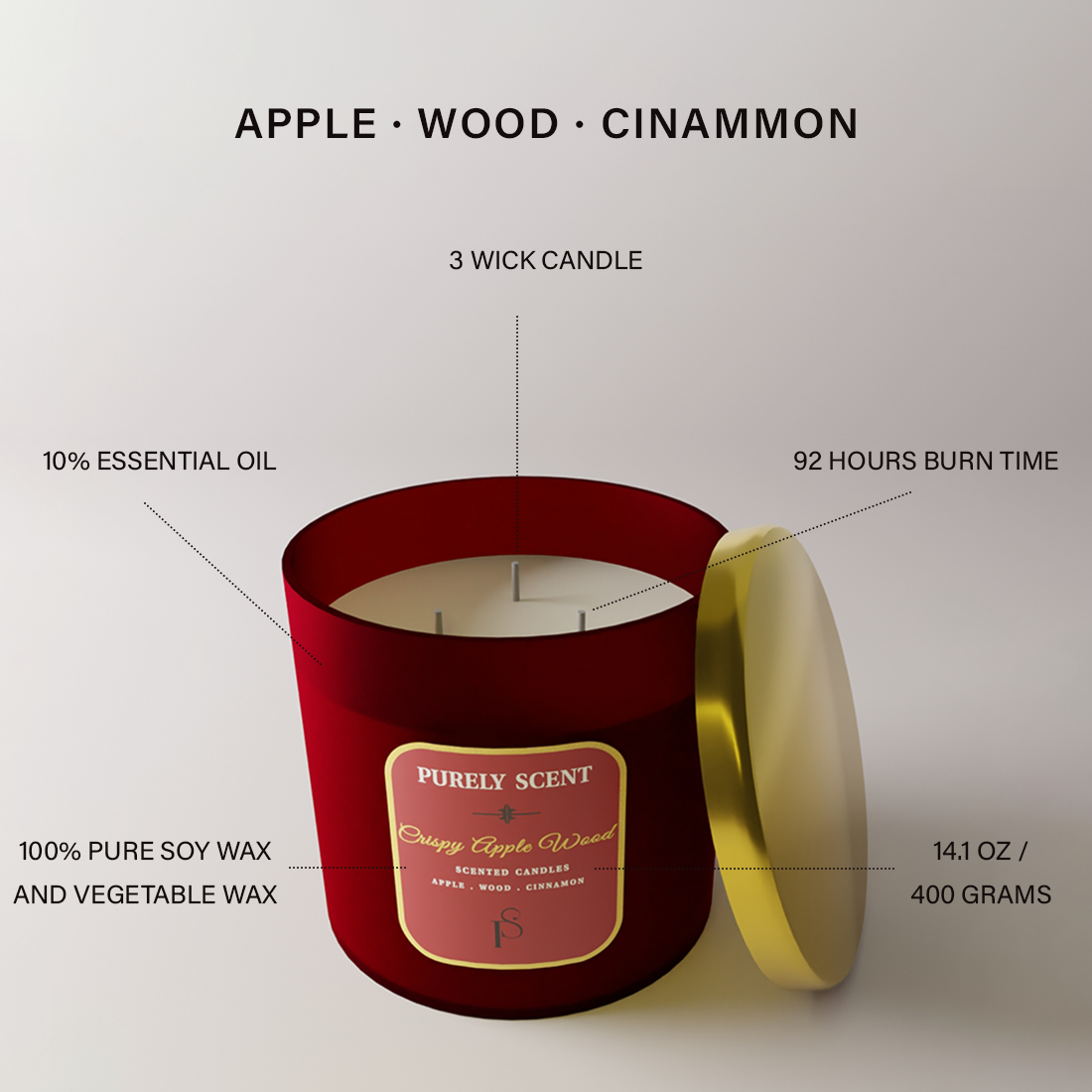 Crispy Apple Wood Candle